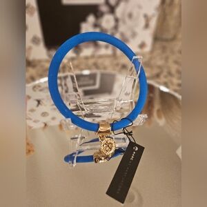 Marc Jacobs Blue Rubber Bracelet with Gold Charm. NWT